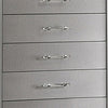 Sam 54 Inch Tall Dresser 5 Drawers Chest Clear Acrylic Legs Silver Finish By Casagear Home BM300560