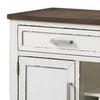 Ben 54 Inch Buffet Server Brown Top 2 Drawers Wine Rack Weathered White BM300600