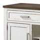 Ben 54 Inch Buffet Server Brown Top 2 Drawers Wine Rack Weathered White BM300600