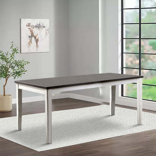 Ben 60-78 Inch Extendable Dining Table, Brown, White Base By Casagear Home