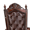 Iga 29 Inch Tufted Dining Armchair Set of 2 Brown Faux Leather Nailhead BM300602