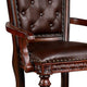 Iga 29 Inch Tufted Dining Armchair Set of 2 Brown Faux Leather Nailhead BM300602