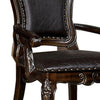 Ons 29 Inch Carved Dining Armchair Set of 2 Brown Faux Leather BM300605
