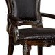 Ons 29 Inch Carved Dining Armchair Set of 2 Brown Faux Leather BM300605