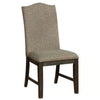 20 Inch Dining Chair Set of 2 Gray Fabric Espresso Wood Nailhead Trim BM300617