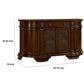 66 Inch Traditional Buffet Server Glass Cabinet Side Cabinets Brown By Casagear Home BM300618