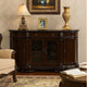 66 Inch Traditional Buffet Server Glass Cabinet Side Cabinets Brown By Casagear Home BM300618