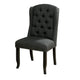 Bega 23 Inch Dining Chair Set of 2 Wingback Button Tufted Black Gray BM300620
