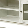 Bora 60 Inch Wood Server 2 Glass Door Cabinets Distressed White Gray BM300627