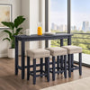 Eala 4 Piece Counter Height Table and Stool Set, Blue By Casagear Home