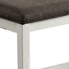 Rune 41 Inch Counter Height Bench Off White Wood Base Gray Padded Seat BM300643
