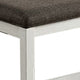 Rune 41 Inch Counter Height Bench Off White Wood Base Gray Padded Seat BM300643