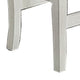 Rune 41 Inch Counter Height Bench Off White Wood Base Gray Padded Seat BM300643