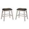 Rune 25 Inch Counter Height Wood Stool, Set of 2, Off White, Gray Seating