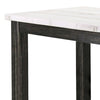 Yae 60 Inch Counter Height Table White Marble Top Antique Black Wood Base By Casagear Home BM300651