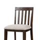 Shaw 25 Inch Counter Height Chair Slatted Back Beige Seat Brown Wood By Casagear Home BM300655