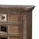 Isac 30 Inch Nightstand 3 Gliding Drawers Carved Faux Wood Rustic Brown BM300685