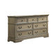 Muzan 61 Inch Dresser, 7 Drawers, Felt Lined Top Drawers, Molded Trim, Gray By Casagear Home