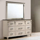 Giyu 63 Inch Modern Wide Dresser 9 Drawers Fluted Panels Antique White By Casagear Home BM300697