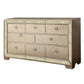 Leena 68 Inch Wide Dresser Mirror Trim 8 Gliding Drawers Champagne Gold By Casagear Home BM300704