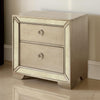 Leena 30" Nightstand, Mirror Trim, 2 Drawers, Champagne Gold By Casagear Home