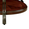 Keri 48" Oval Coffee Table, Glass Top, Scrolled Metal Legs, Brown By Casagear Home