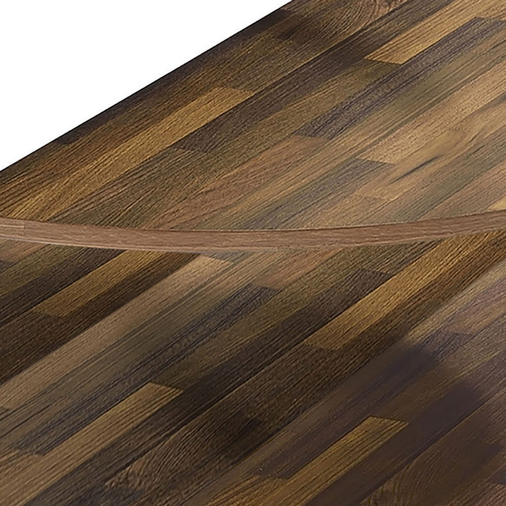 Lenn 35 Inch 3 Tier Round Brown Coffee Table Half Shelf Design Gray Frame BM300710