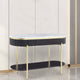 Ville 48" Sofa Console Table, Faux Marble Top, White, Brown By Casagear Home