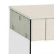 Stub 23 Inch Side End Table Glossy White Wood Glass Side Panels 1 Drawer BM300719
