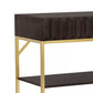 Bran 48’’ Sofa Console Table Gold Steel Base Brown Wood By Casagear Home BM300727