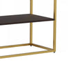 Bran 48" Sofa Console Table, Gold Steel Base, Brown Wood By Casagear Home