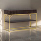 Bran 48" Sofa Console Table, Gold Steel Base, Brown Wood By Casagear Home