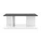 Liam 47 Inch Rectangular Coffee Table White Wood Pedestal Base Glass Top BM300740