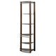Lein 65 Inch Pier Shelf Brown Silver Metal Frame Glass Shelves Set of 2 BM300744
