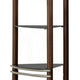 Lein 65 Inch Pier Shelf Brown Silver Metal Frame Glass Shelves Set of 2 BM300744