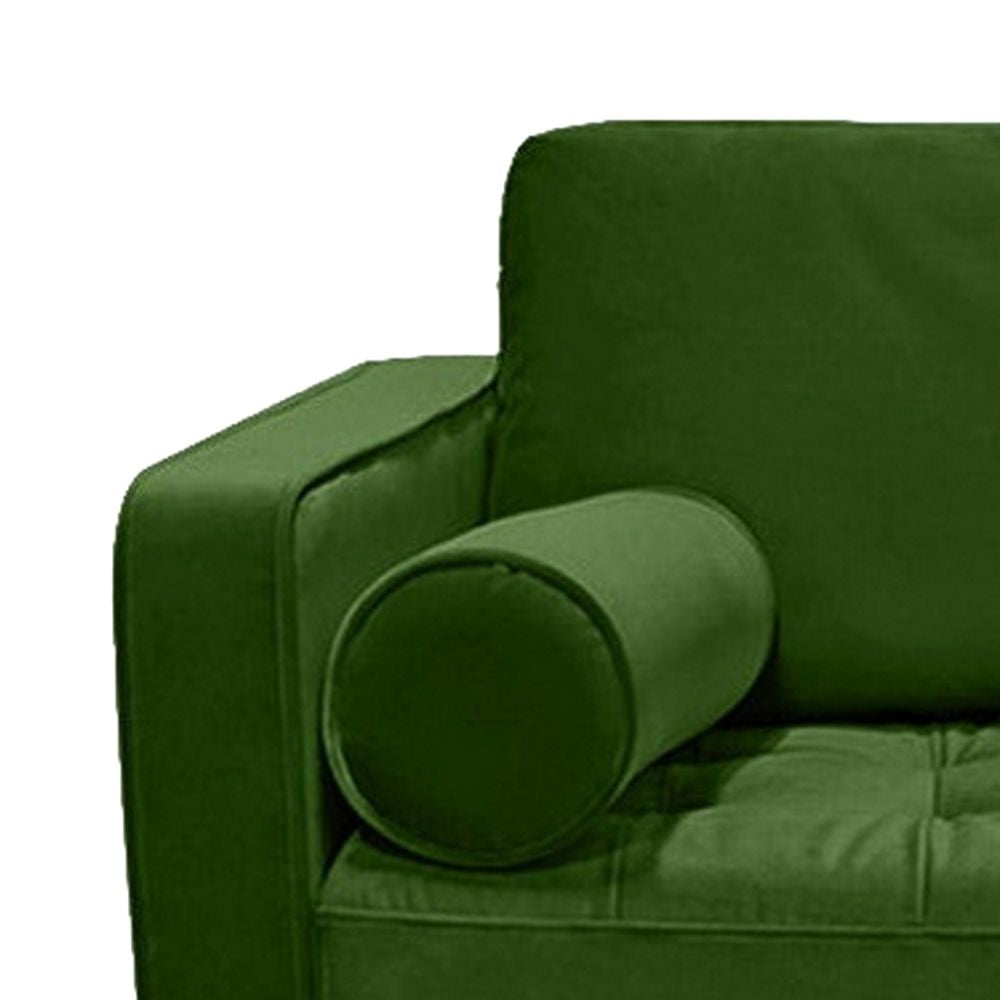 Yuko 42 Foam Accent Chair Tufted Green Velvet Upholstery By Casagear Home BM300762