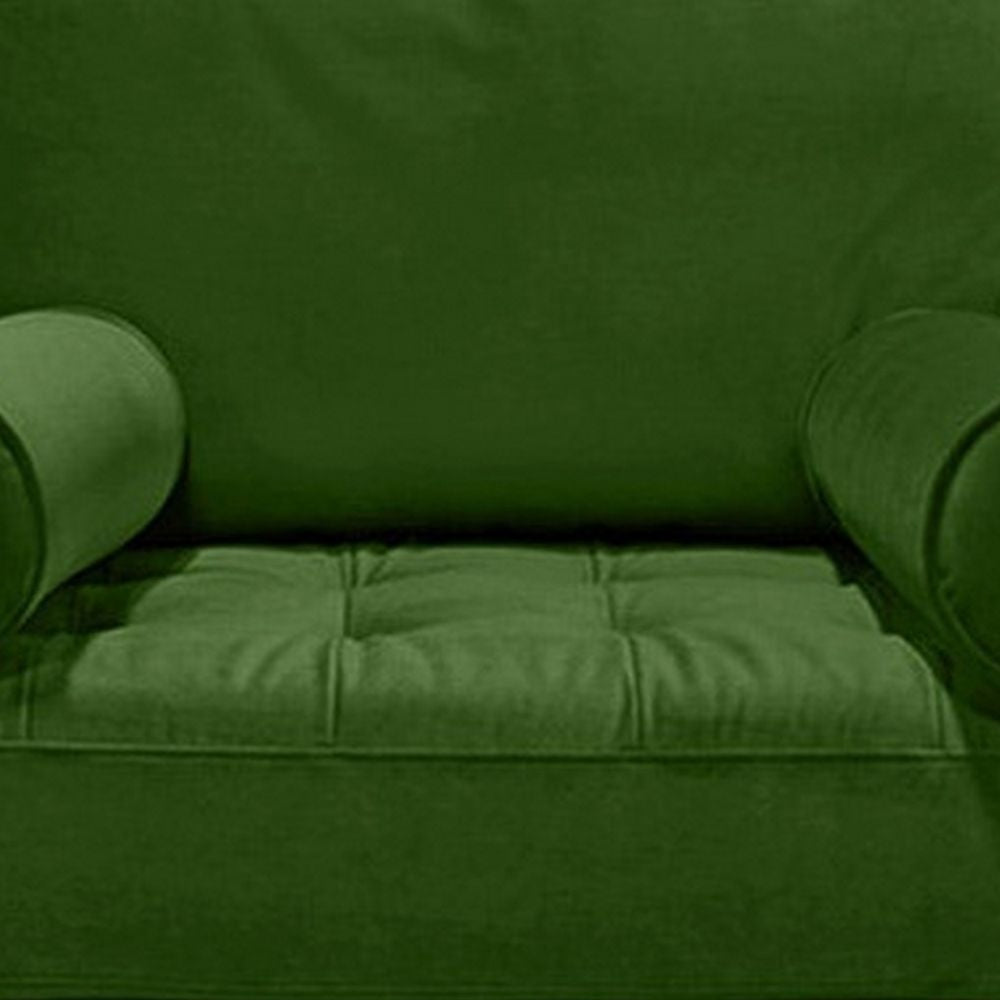 Yuko 42 Foam Accent Chair Tufted Green Velvet Upholstery By Casagear Home BM300762