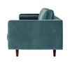 Yuko 88 Inch Loveseat with 2 Rolled Pillows Soft Blue Velvet Upholstery By Casagear Home BM300763