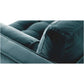 Yuko 88 Inch Loveseat with 2 Rolled Pillows Soft Blue Velvet Upholstery By Casagear Home BM300763