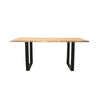 71 Inch Live Edge Dining Table U Design Black Metal Legs Natural Brown By Casagear Home BM300784