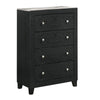 Yoh 47" 4 Drawer Dresser Chest, Marble Top, Metal, Black By Casagear Home