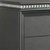 Bita 54 Inch Tall 5 Drawer Dresser Chest Faux Diamond Trim Gray Wood By Casagear Home BM300831