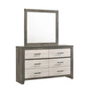 Yaz 58" 6 Drawer Dresser, Bar Handles, White and Gray By Casagear Home