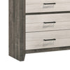 Yaz 58" 6 Drawer Dresser, Bar Handles, White and Gray By Casagear Home