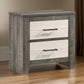 Yaz 25" 2 Drawer Nightstand, Bar Handles, White and Gray By Casagear Home