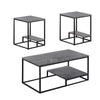 3 Piece Cocktail Set Coffee Table 2 End Tables Gray Wood By Casagear Home BM300844