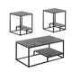 3 Piece Cocktail Set Coffee Table 2 End Tables Gray Wood By Casagear Home BM300844