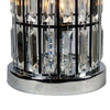 20 Inch Modern Table Lamp Metal Cage Shade with Glass Accents Chrome BM300852