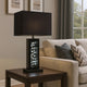 28" Nickel Table Lamp, Black Fabric Shade, LED Accents By Casagear Home