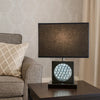 Rohi 22" Table Lamp, Black Fabric Shade, Nickel, LED Accents By Casagear Home